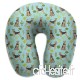 Travel Pillow Airedale Terrier Cactus Dog Breed Blue Memory Foam U Neck Pillow for Lightweight Support in Airplane Car Train Bus - B07VC84T2P